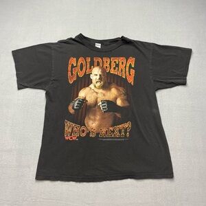90s Vintage Goldberg WCW Wrestling Tee Faded Black
